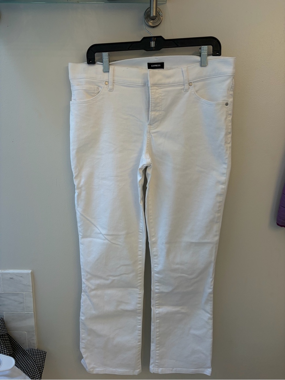Express Women's White Boot-Cut Jeans editor edition 12 regular